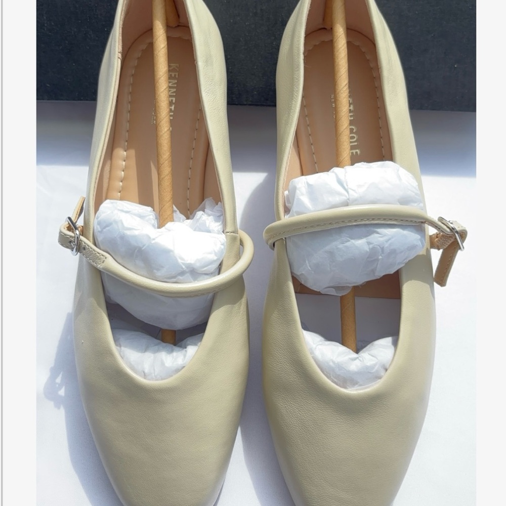 Kenneth Cole Cream Magnolia Flats with Classic Mary Jane Design